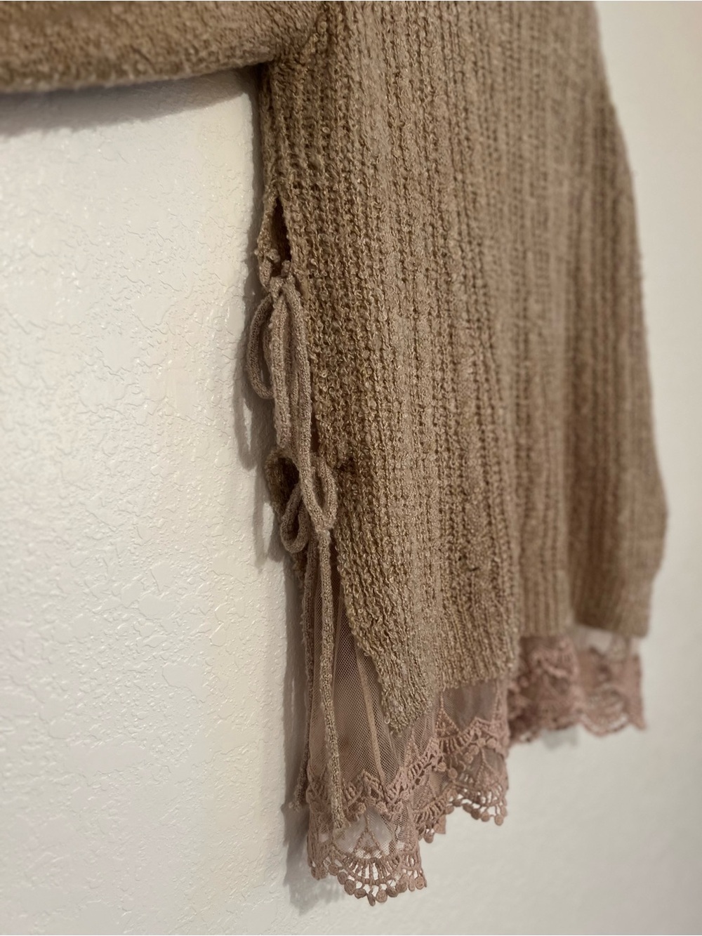 Altar'd State Beige Boho Knit Tunic Sweater (M) - Picture 5 of 15